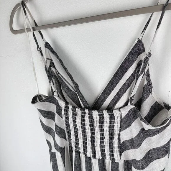 NWT Infinity Raine Love Tree Linen Button Up Stripe V Neck Dress, Size M - Picture 6 of 14
